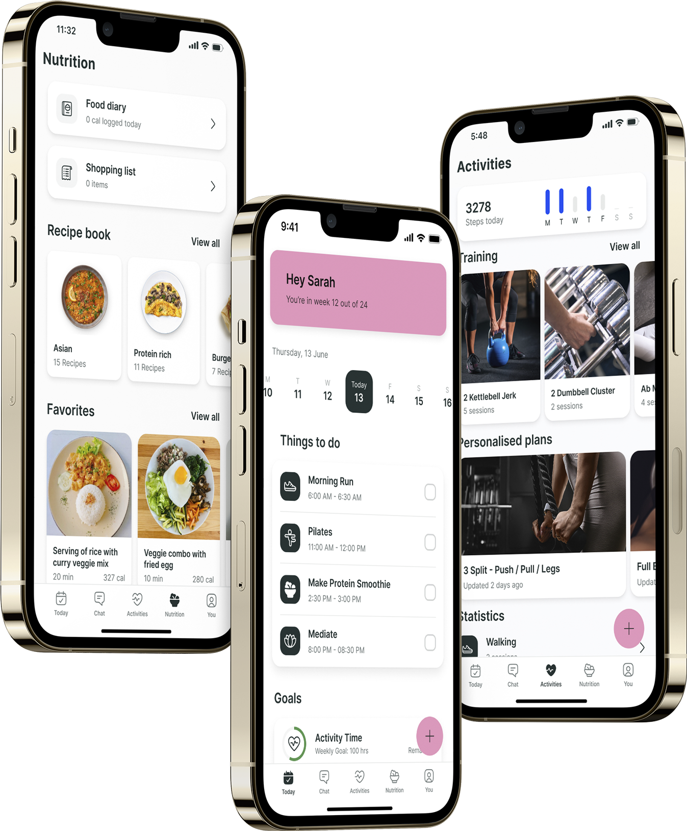 A mockup of the coaching app showcasing the features.